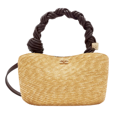 GANNI Ganni Mini Bou Bag in Straw- Naturel