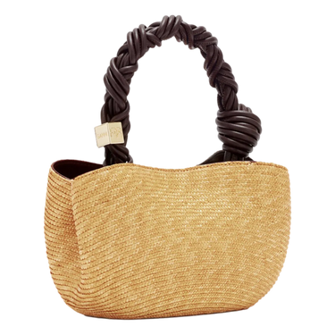 GANNI Ganni Mini Bou Bag in Straw- Naturel