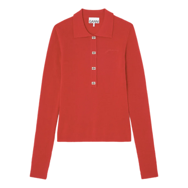 GANNI Ganni Polo Shirt - Bordeaux