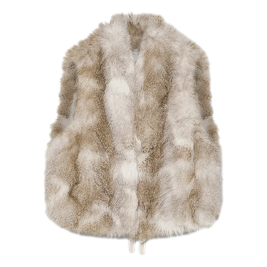 FORTE_FORTE Forte Forte Siberian Husky Faux Fur Gilet - Zand