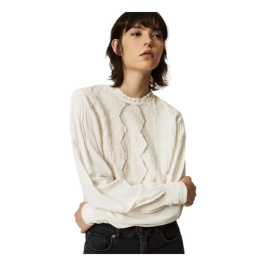 TWINSET Twinset Blouse With Floral Embroidery - Off White