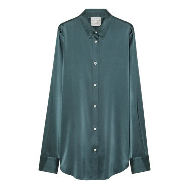FORTE_FORTE Forte Forte Heavy Silk Satin Shirt - Zeegroen