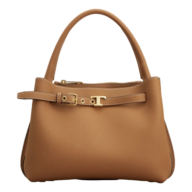 TODS Tods T Signature Handbag In Leather Mini - Donkerbruin
