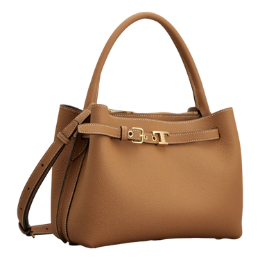 TODS Tods T Signature Handbag In Leather Mini - Donkerbruin