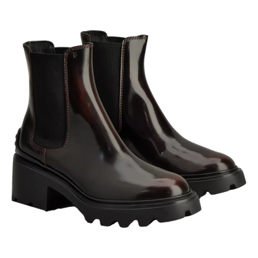 TODS Tod's Ankle Boots in Leather Bordeaux