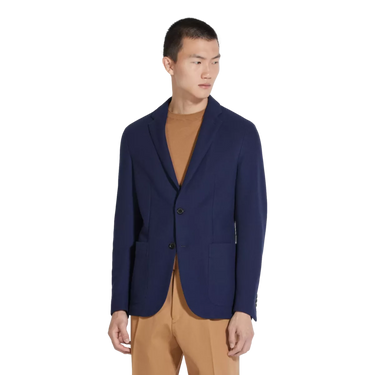 ZEGNA Zegna Utility Blue High Performance™ Jersey Wool Blend Jacket