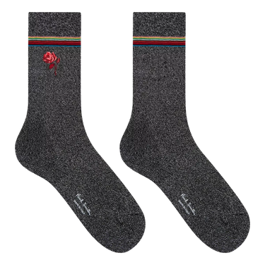 PAUL SMITH Paul Smith Socks Glitter And Rose Embroidery Black