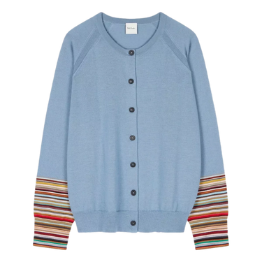 PAUL SMITH 'Signature Stripe' Cardigan - Light Blue