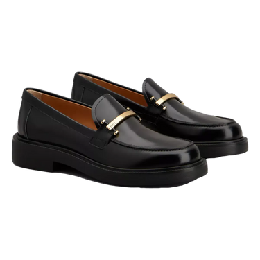 TODS Tod's Leather Loafers Metal Accessory - Black