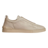 ZEGNA Zegna Beige Deerskin Triple Stitch™ Sneakers