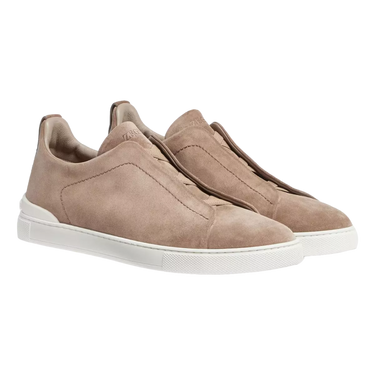 ZEGNA Zegna Beige Suede Triple Stitch™ Sneakers