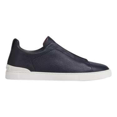 ZEGNA Zegna Navy Blue Deerskin Triple Stitch™ Sneakers