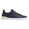 ZEGNA Zegna Navy Blue Deerskin Triple Stitch™ Sneakers