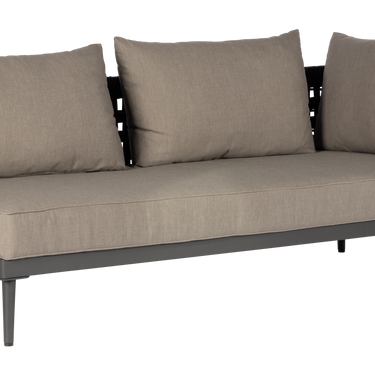 Borek Jaxx sofa left rope graphite/alu antraciet incl. pillows