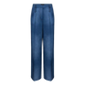 BARBARA BUI Barbara Bui Trousers Denim-Effect Wide-Leg Pleated - Mid Denim