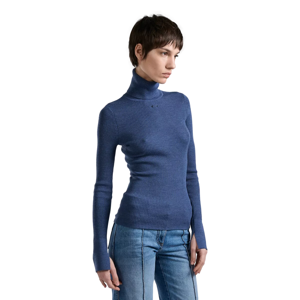 BARBARA BUI Barbara Bui Merino Wool Turtleneck Sweater - Blue
