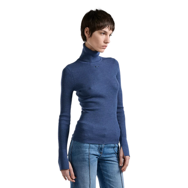 BARBARA BUI Barbara Bui Merino Wool Turtleneck Sweater - Blue