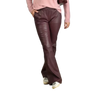 ENES Enes Flared Leather Pants - Bordeaux